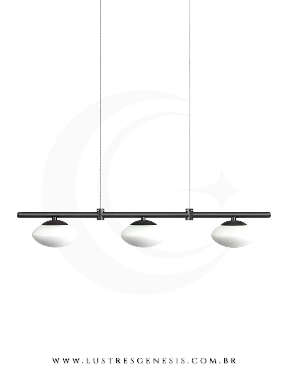 Luminaria de Teto Pendente Moderno Jou Metalúrgica Itamonte Lustre para Mesa Sala de Jantar, Sala de Estar, Quarto e Cozinha